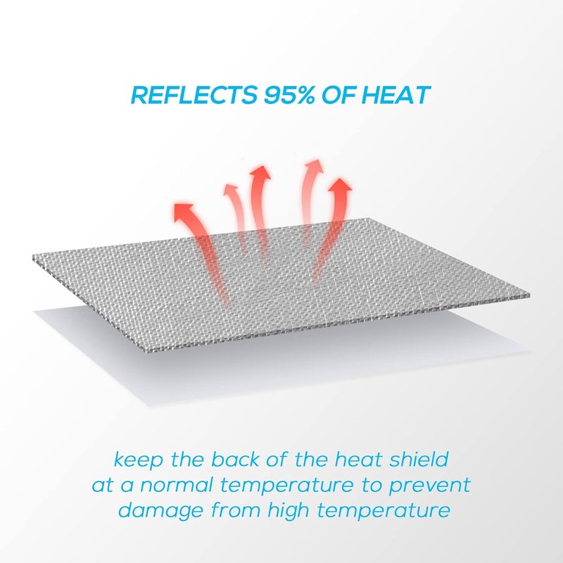 FLASLD Aluminized Heat Shield Thermal Barrier Adhesive Backed Heat Blanket 24'' X 24'', Protect Parts and Components from Damaging Radiant Heat - Image 4